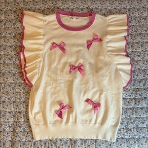 Pink and Cream Ruffle Sleeve Kids Top